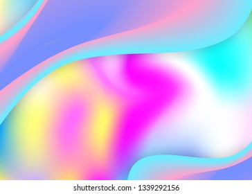 Fluid background. Vivid gradient mesh. Soft magazine, presentation layout. Holographic 3d backdrop with modern trendy blend. Fluid background with liquid dynamic elements and shapes.