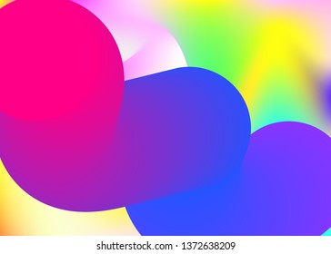 Fluid background. Vivid gradient mesh. Neon flyer, card design. Holographic 3d backdrop with modern trendy blend. Fluid background with liquid dynamic elements and shapes.