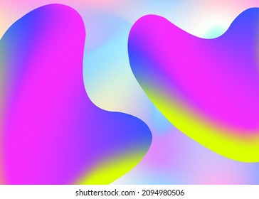 Fluid background. Vivid gradient mesh. Molecular flyer, poster layout. Holographic 3d backdrop with modern trendy blend. Fluid background with liquid dynamic elements and shapes.