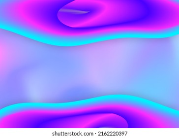Fluid background. Vivid gradient mesh. Holographic 3d backdrop with modern trendy blend. Psychedelic magazine, presentation design. Fluid background with liquid dynamic elements and shapes.