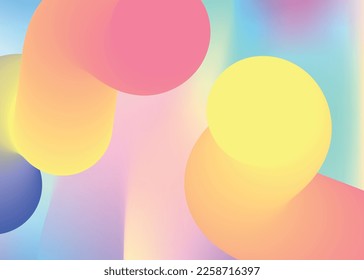 Fluid background. Vivid gradient mesh. Magic card, magazine composition. Holographic 3d backdrop with modern trendy blend. Fluid background with liquid dynamic elements and shapes.