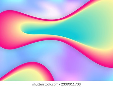 Fluid background. Vivid gradient mesh. Holographic 3d backdrop with modern trendy blend. Minimal presentation, wallpaper composition. Fluid background with liquid dynamic elements and shapes.