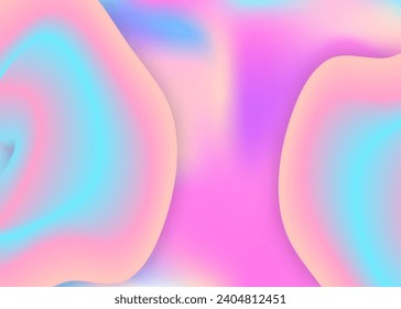 Fluid background. Vivid gradient mesh. Rainbow invitation, wallpaper design. Holographic 3d backdrop with modern trendy blend. Fluid background with liquid dynamic elements and shapes.