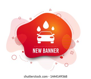 Fluid badge. Car wash icon. Automated teller carwash symbol. Water drops signs. Abstract shape. Gradient carwash icon. Flyer liquid banner. Vector