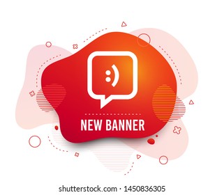 Fluid badge. Chat sign icon. Speech bubble with smile symbol. Communication chat bubbles. Abstract shape. Gradient chat icon. Flyer liquid banner. Vector