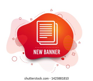 Fluid badge. Copy file sign icon. Duplicate document symbol. Abstract shape. Gradient copy icon. Flyer liquid banner. Vector