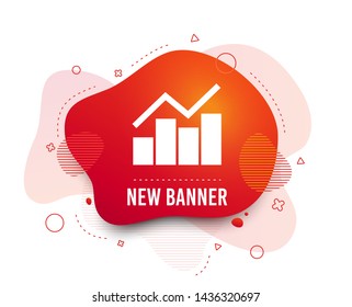 Fluid badge. Graph chart sign icon. Diagram symbol. Statistics. Abstract shape. Gradient graph icon. Flyer liquid banner. Vector