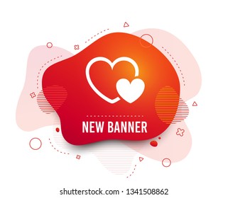 Fluid badge. Hearts sign icon. Love symbol. Abstract shape. Gradient hearts icon. Flyer liquid banner. Vector
