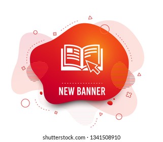 Fluid badge. Instruction sign icon. Manual book symbol. Read before use. Abstract shape. Gradient instruction icon. Flyer liquid banner. Vector