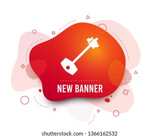 Fluid badge. Key sign icon. Unlock tool symbol. Abstract shape. Gradient key icon. Flyer liquid banner. Vector