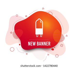 Fluid badge. Light bulb icon. Lamp G9 socket symbol. Led or halogen light sign. Abstract shape. Gradient g9 lamp icon. Flyer liquid banner. Vector