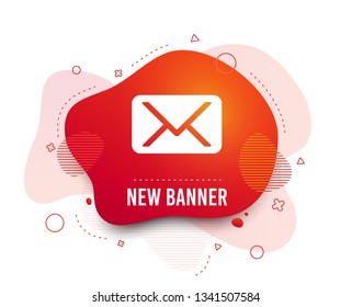Fluid badge. Mail icon. Envelope symbol. Message sign. Mail navigation button. Abstract shape. Gradient envelope icon. Flyer liquid banner. Vector