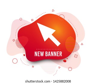 Fluid badge. Mouse cursor sign icon. Pointer symbol. Abstract shape. Gradient cursor icon. Flyer liquid banner. Vector