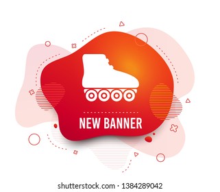 Fluid badge. Roller skates sign icon. Rollerblades symbol. Abstract shape. Gradient rollers icon. Flyer liquid banner. Vector