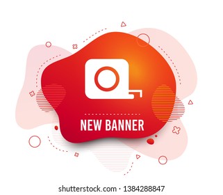 Fluid badge. Roulette construction sign icon. Tape measure symbol. Abstract shape. Gradient roulette icon. Flyer liquid banner. Vector