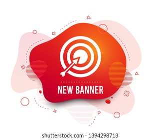 Fluid badge. Target aim sign icon. Darts board with arrow symbol. Abstract shape. Gradient aim icon. Flyer liquid banner. Vector