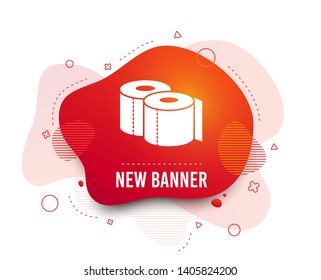 Fluid badge. Toilet papers sign icon. WC roll symbol. Abstract shape. Gradient toilet icon. Flyer liquid banner. Vector
