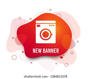 Fluid badge. Washing machine icon. Home appliances symbol. Abstract shape. Gradient washing machine icon. Flyer liquid banner. Vector