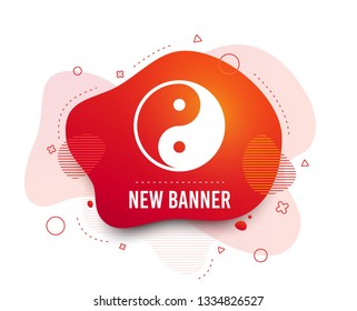 Fluid badge. Ying yang sign icon. Harmony and balance symbol. Abstract shape. Gradient balance icon. Flyer liquid banner. Vector