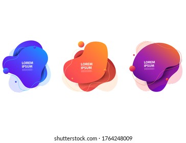 Fluid badges set. Vector illustration
