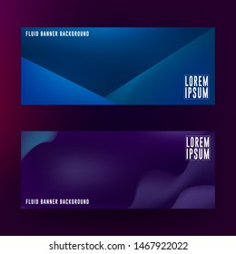 Fluid banner background design. Abstract liquid banner design with red, purple and blue color combination