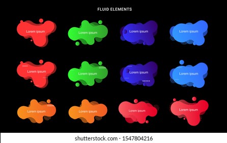 fluid banner element, colorful liquid social media banner
