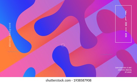 Fluid Banner. Flat Neon Shape. Liquid Element. Horizontal Presentation. Color Landing Page. Blue Hipster Design. Mobile Page. Gradient Layout. Violet Fluid Banner