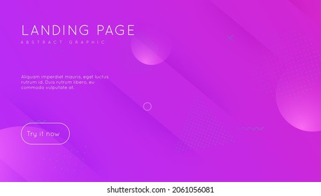 Fluid Banner. Horizontal Template. Violet Memphis Poster. Plastic Page. Art Landing Page. Flow Rainbow Background. Abstract Screen. Geometric Design. Magenta Fluid Banner