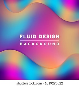 Fluid banner water flow rainbow color style. vector illustration.