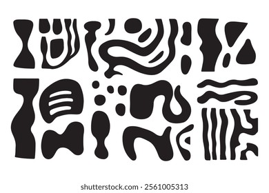 Fluid Black Graphics with Irregular Patterns