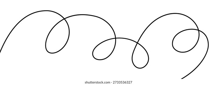 Fluid black line drawn in a continuous, calligraphic ribbon style.