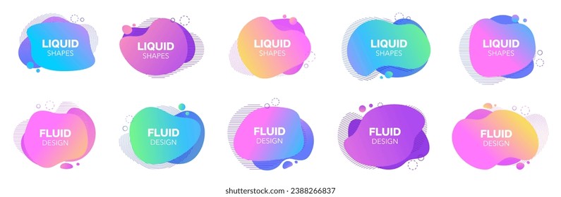 Fluid blob geometric form. Abstract aqua spot with gradient or dynamic color