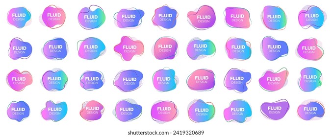 Forma geométrica del blobs fluido. Mancha acuática abstracta con color degradado o dinámico