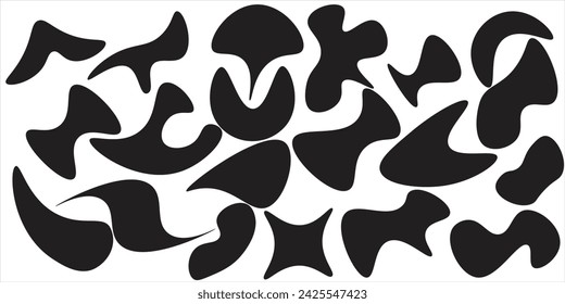 Fluid blob organic shapes vector abstract design. Abstract forms for paint liquid silhouette drop in modern style