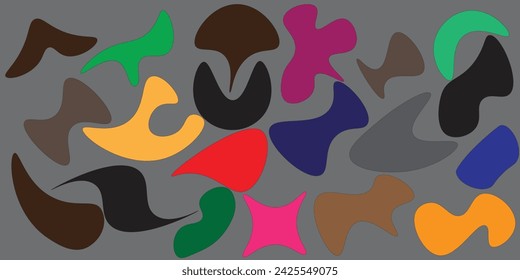 Fluid blob organic shapes vector abstract design. Abstract forms for paint liquid silhouette drop in modern style