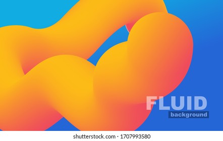 Fondo abstracto azul fluido. Diseño de formas futuristas de degradado de color naranja líquido. Vector eps10.