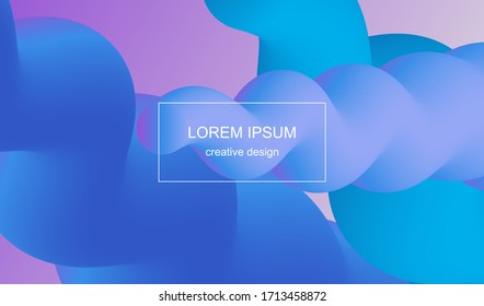 Fluid blue abstract background. Futuristic liquid gradient shapes design. Vector eps10.