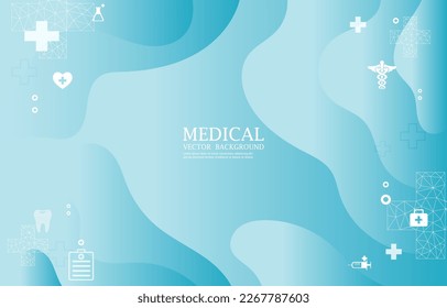 Fluid blue color wallpaer medical concept Abstract vecor medical background