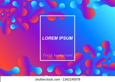 Fluid blue and red abstract background. Futuristic liquid gradient shapes design. Vector eps10.