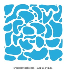 fluid blue shapes, different spots, drops of blots.Abstract isolated modern trend vector set