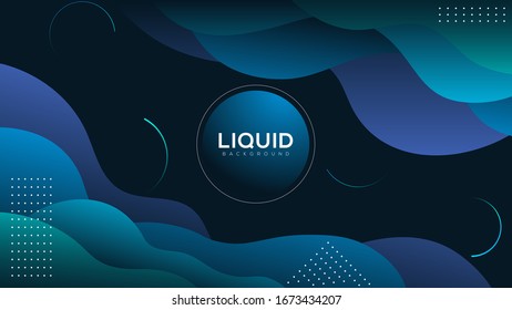 Fluid blue wave color shapes background. premium vector