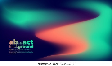 Fluid Blurred Gradient Background. Abstract Backdrop for Poster, Brochure, Invitation Card, Music Festival, Landing Page Webside. Minimal Concept. Trends of the future. Dynamic shapes composition.