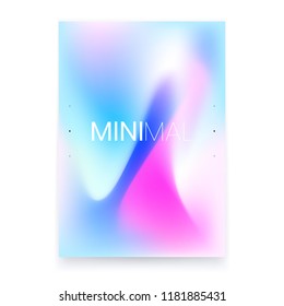 Fluid Blurred Gradient Shape A4 Poster Design. Abstract Watercolor Backdrop. Color Flow