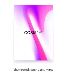 Fluid Blurred Gradient Shape A4 Poster Design. Abstract Watercolor Backdrop. Color Flow