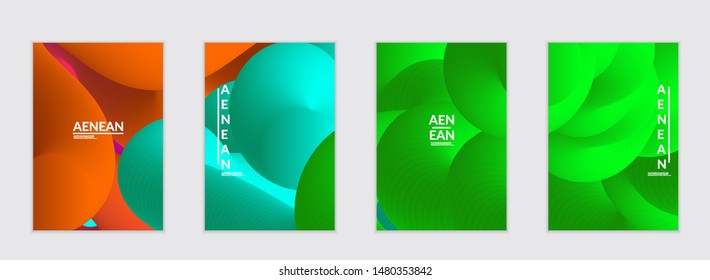 Fluid bright color flyer templates. Abstract liquid shapes composition. Modern vector graphic design. 3D effect with blend gradient.