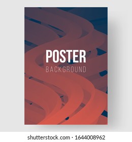 Fluid bright color flyer templates. Abstract liquid shapes composition. 3D effect with blend gradient. Colors name: Prussian blue, Fire opal. Eps10 vector illustration.
