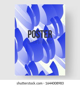 Fluid bright color flyer templates. Abstract liquid shapes composition. 3D effect with blend gradient. Colors name: Vivid sky blue, Palatinate blue. Eps10 vector illustration.
