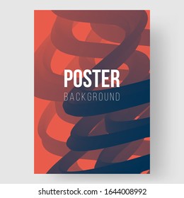 Fluid bright color flyer templates. Abstract liquid shapes composition. 3D effect with blend gradient. Colors name: Prussian blue, Fire opal. Eps10 vector illustration.