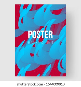 Fluid bright color flyer templates. Abstract liquid shapes composition. 3D effect with blend gradient. Colors name: Crimson glory, Vivid sky blue. Eps10 vector illustration.
