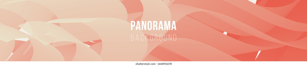 Fluid bright colored panorama. Abstract liquid shapes composition. 3D effect with blend gradient. Colors name:  Alabaster, Pearl, Fire opal. Eps10 vector illustration.